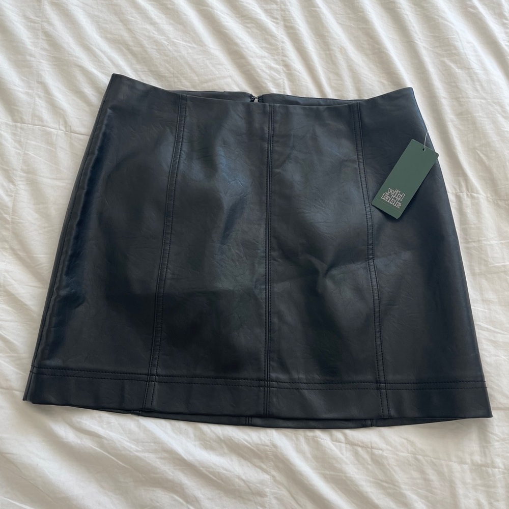 Wild Fable Target Black Faux Leather Mini Skirt
